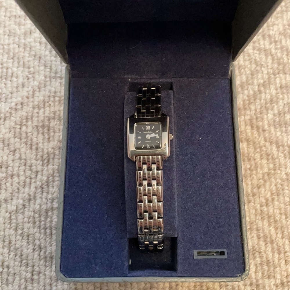 New Stanley Blacker Watch Silver Chain Band
